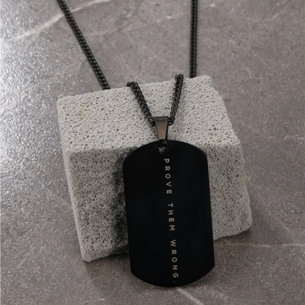 Black Dog Tag Necklace